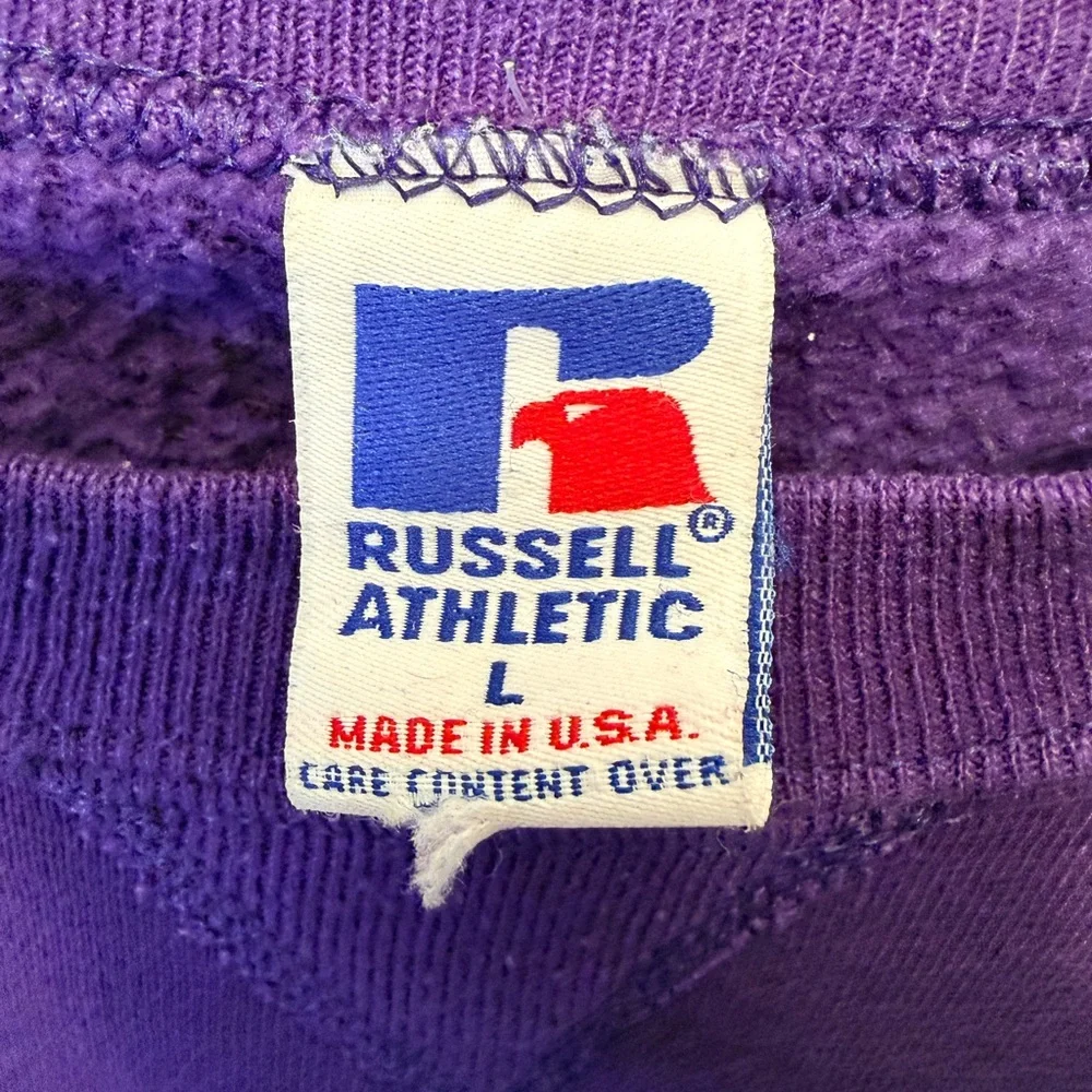 Vintage 90s Russell Athletic‎ Washington Huskies Size L Sweatshirt Purple USA